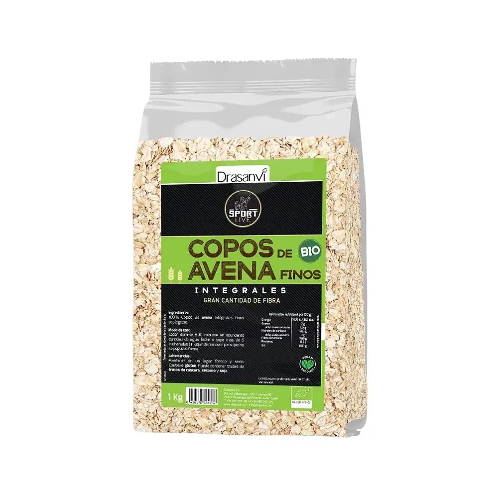 Flocos Aveia Finos S/Gluten 1kg Drasanvi