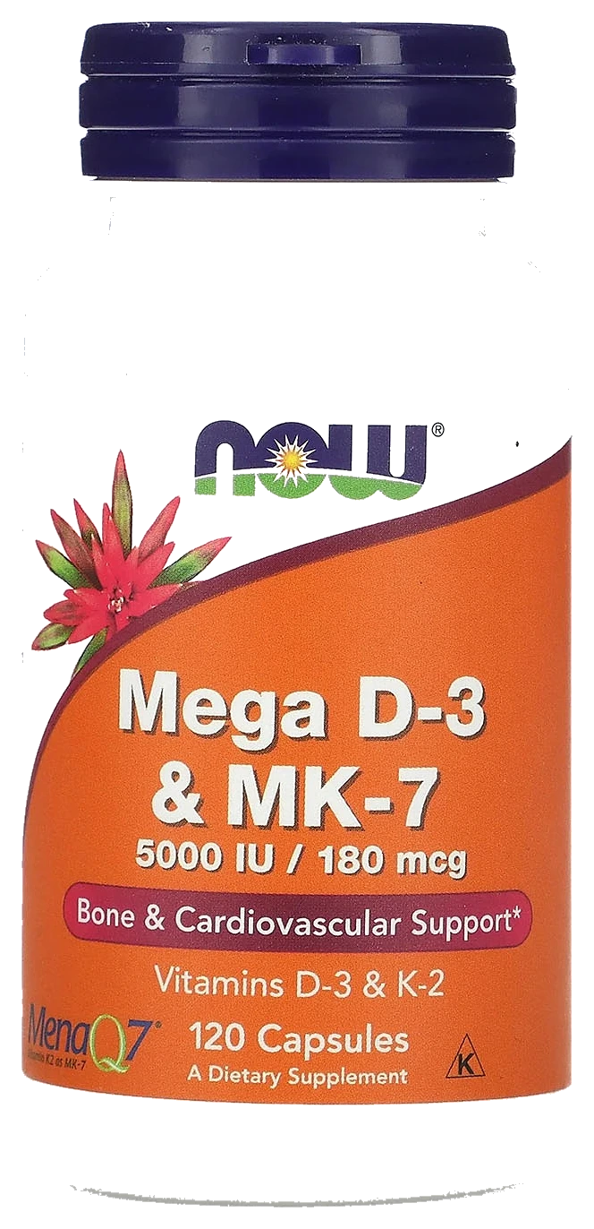 Mega D3 5000iu MK7 180mcg 120caps NOW s