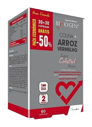 Colina + Arroz Vermelho 30+30caps Biokygen