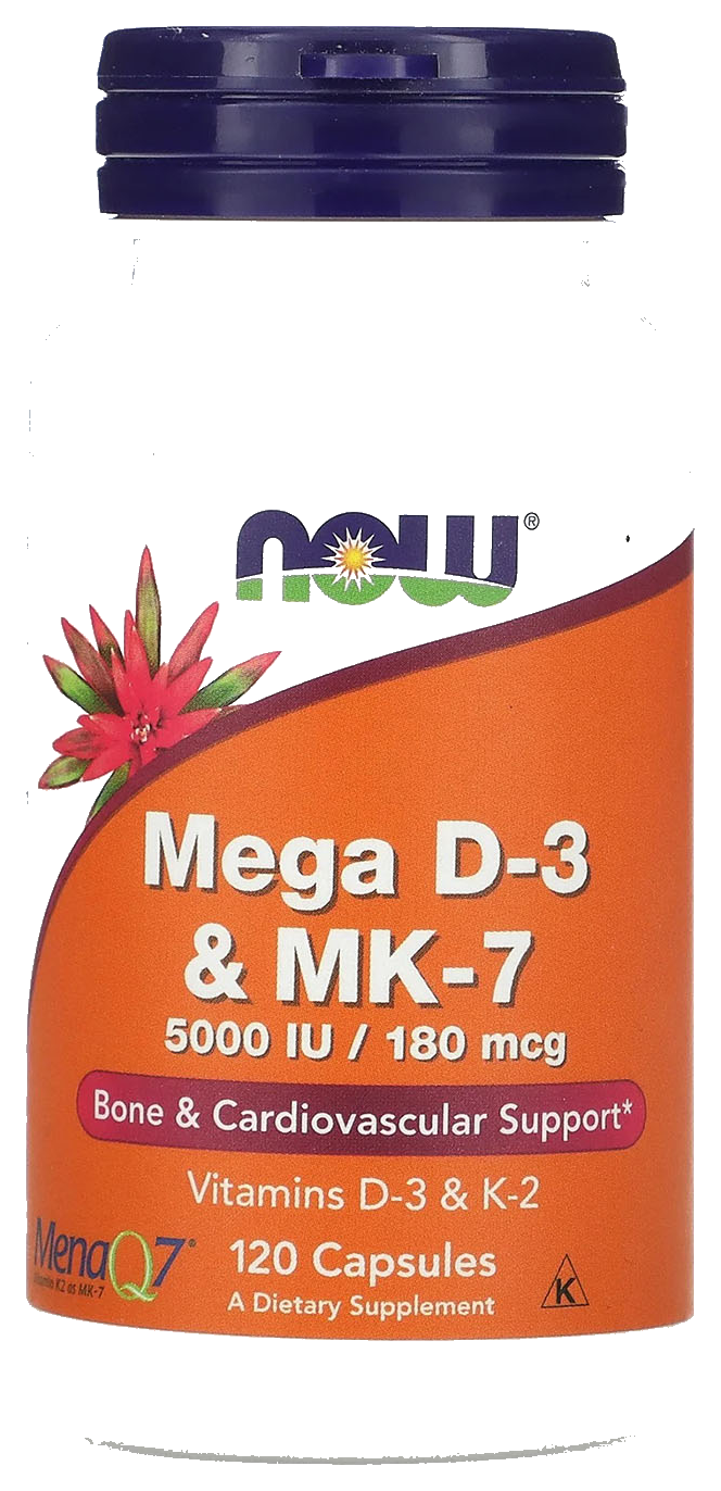 Mega D3 5000iu MK7 180mcg 120caps NOW s
