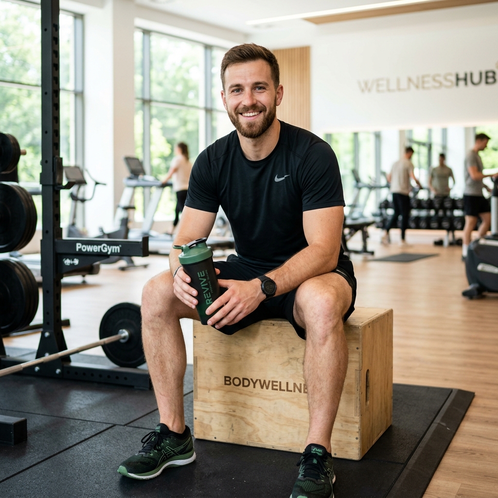 Atleta com suplementação e estilo de vida ativo